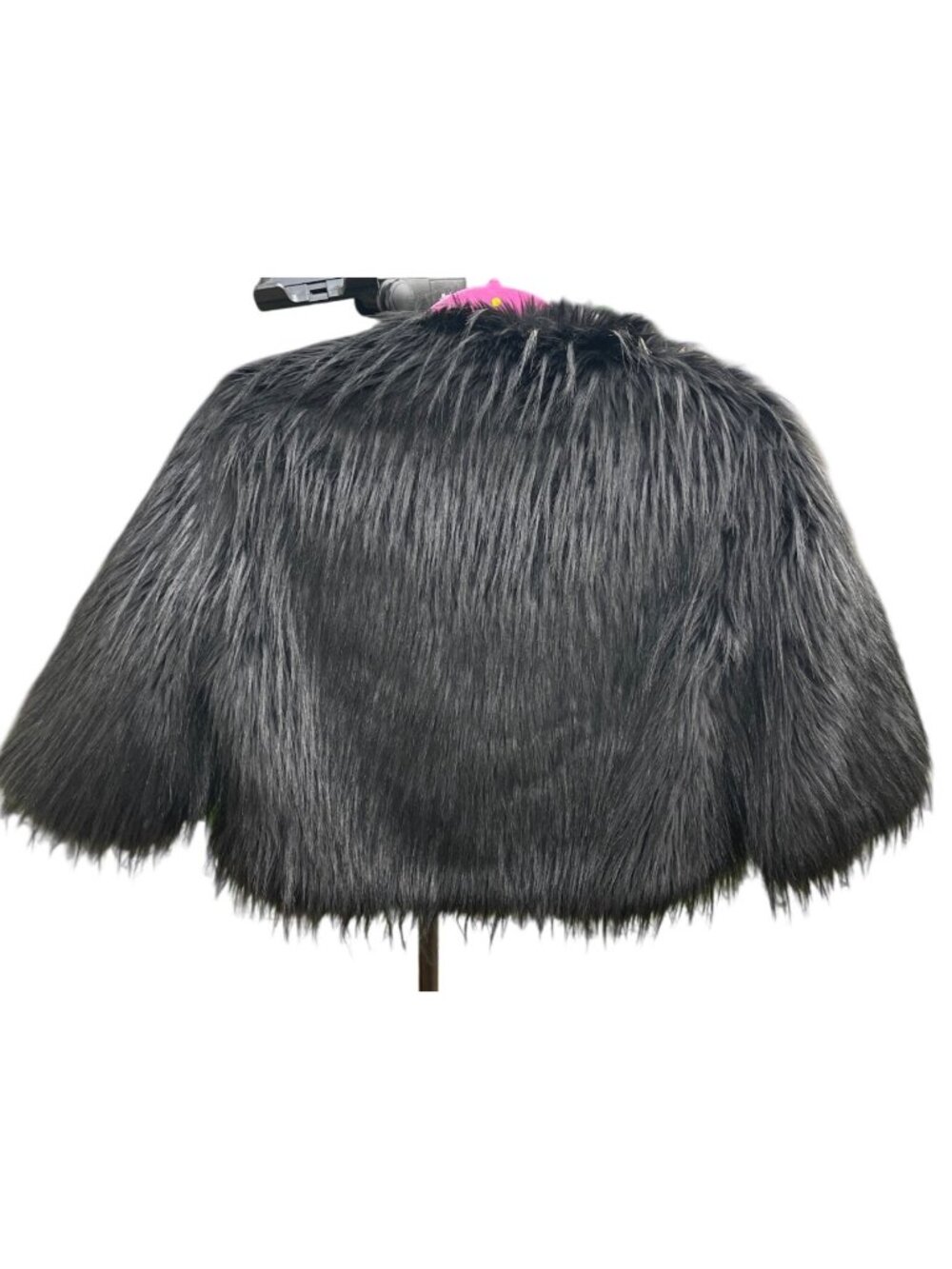 Donna Salyers Fabulous Furs Faux Fur Cropped Bolero Jacket Black Size M - Picture 5 of 7